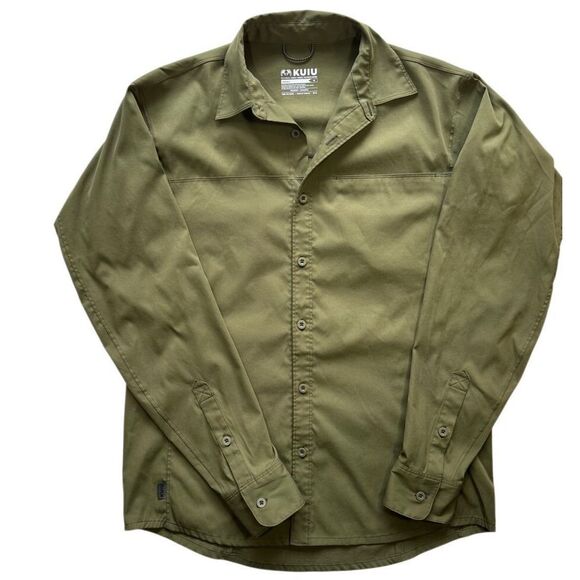 KUIU Antero Wicking Makspec Toray Green Long Sleeve Button Down Shirt Size M - Picture 7 of 7